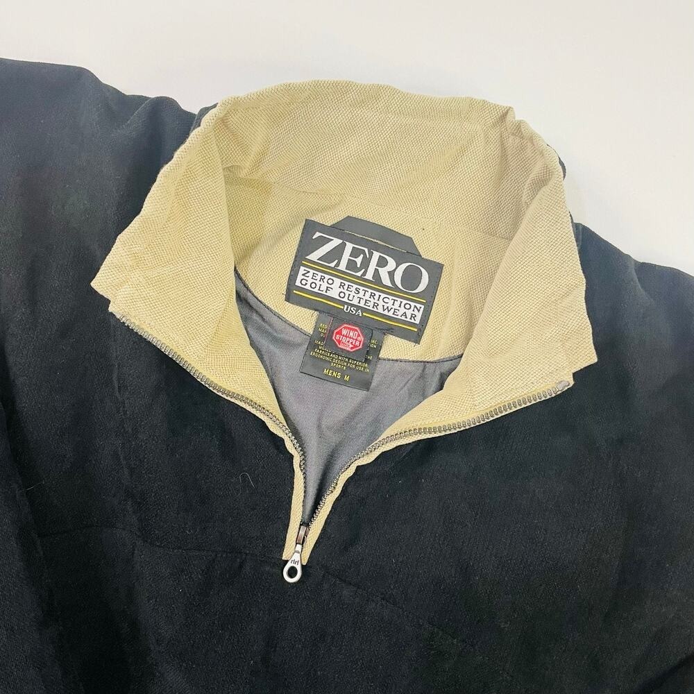 Zero Restriction Golf Outerwear 1/4 Zip Pullover Windstopper Jacket Black Medium